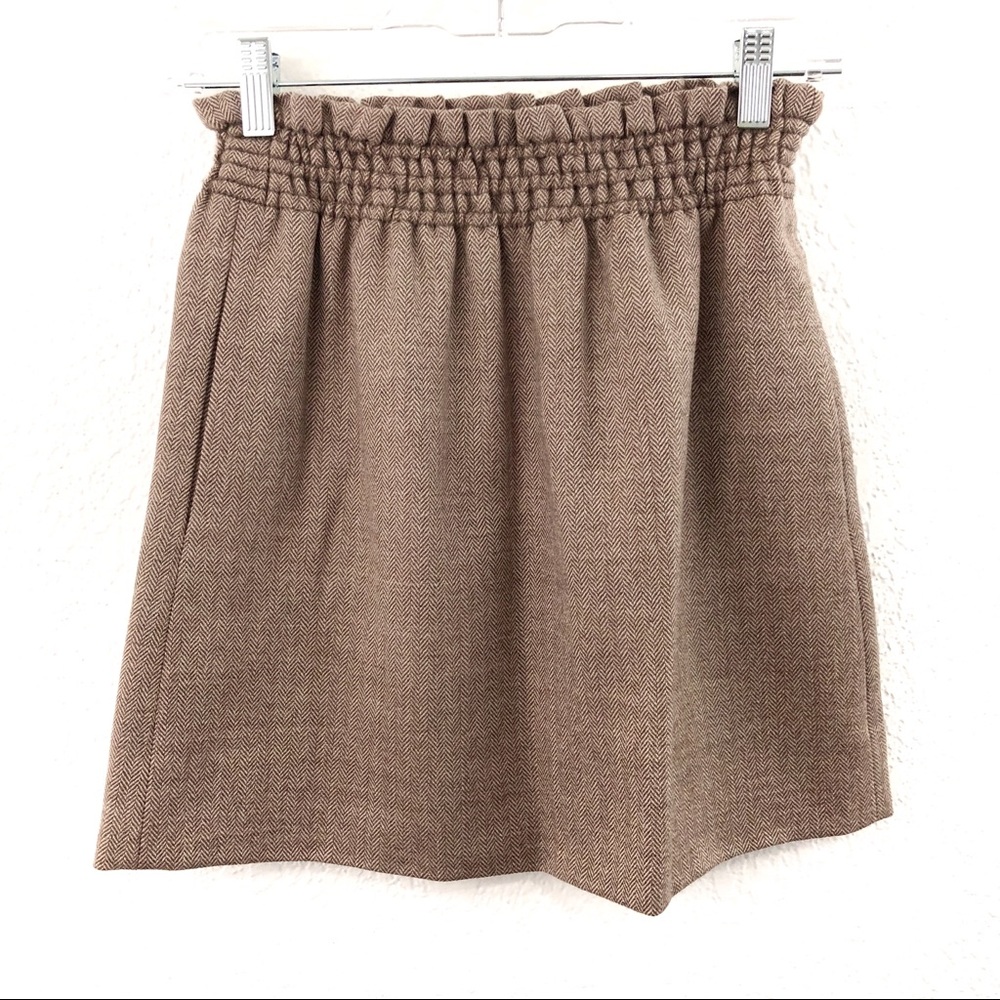 J. Crew herringbone bell skirt in taupe size 0 - Picture 2 of 5